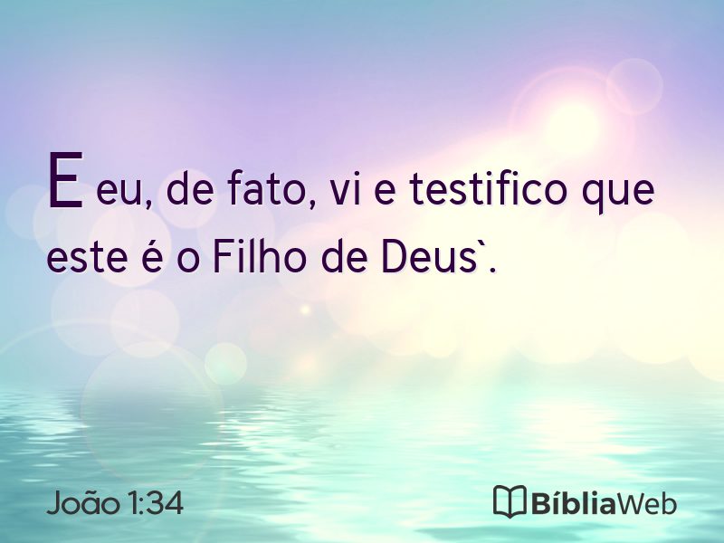 João 1:34 em imagem para compartilhar