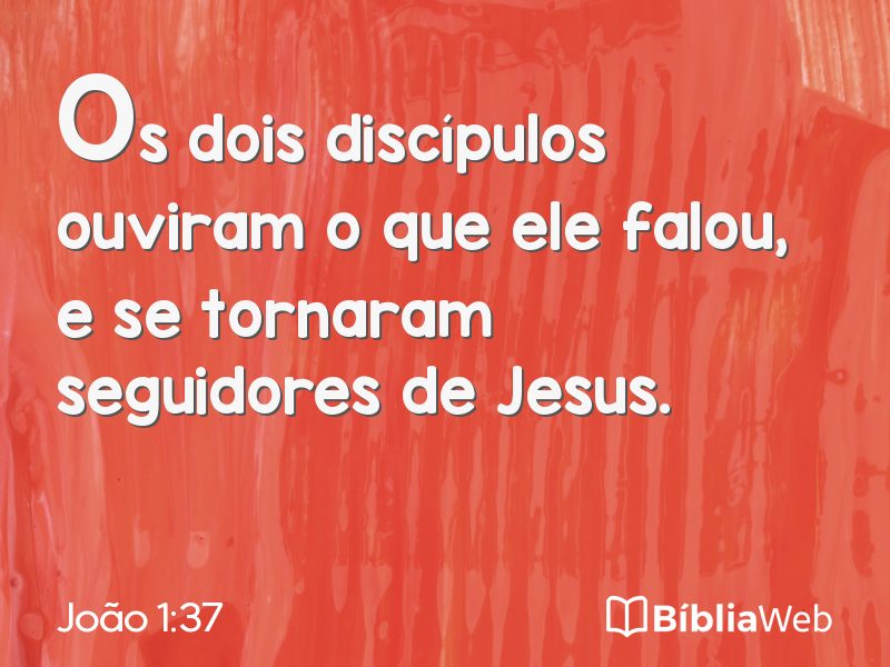 João 1:37 em imagem para compartilhar