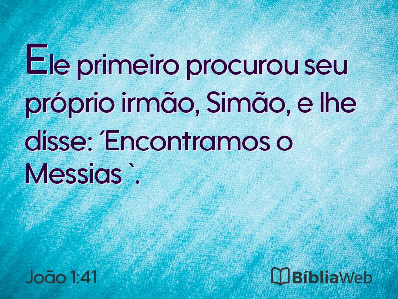 João 1:41 em imagem para compartilhar