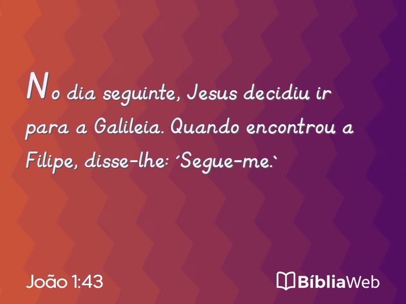 João 1:43 em imagem para compartilhar