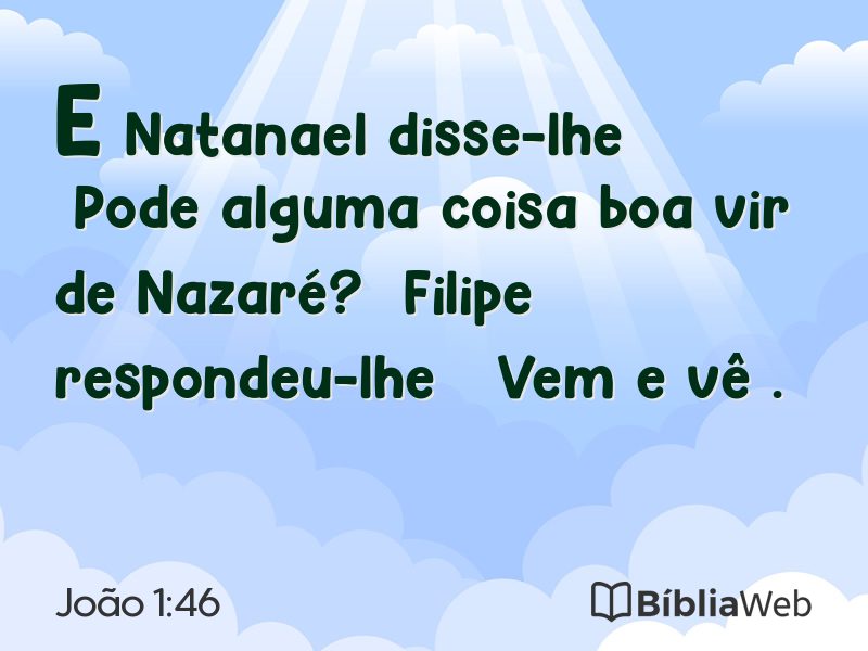 João 1:46 em imagem para compartilhar