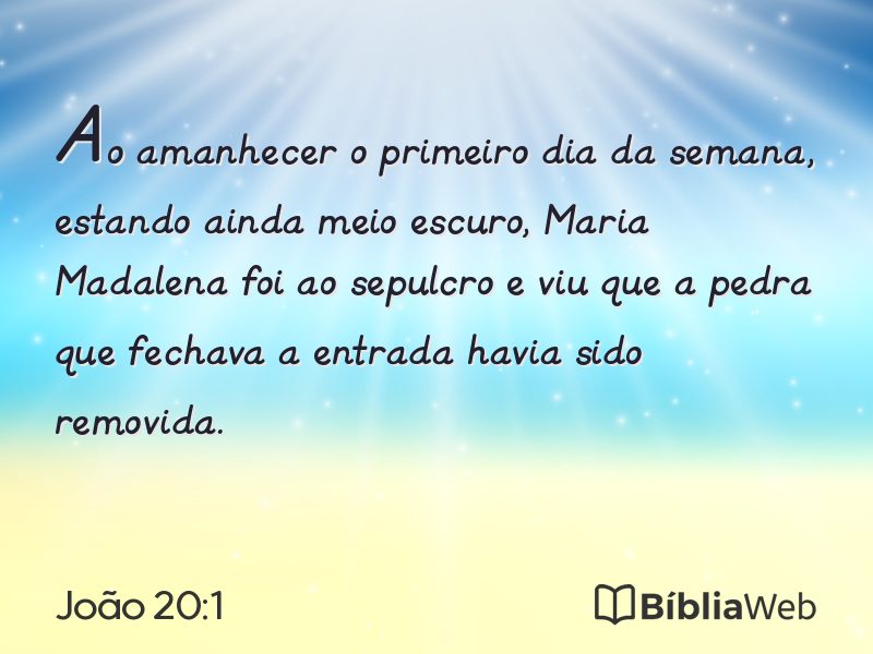 João 20:1 em imagem para compartilhar