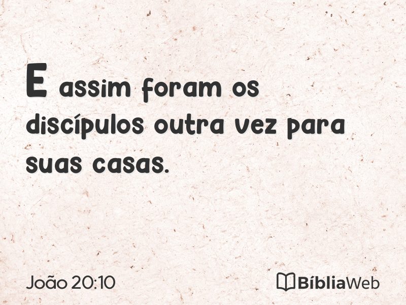 João 20:10 em imagem para compartilhar