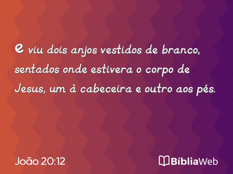 João 20:12 em imagem para compartilhar