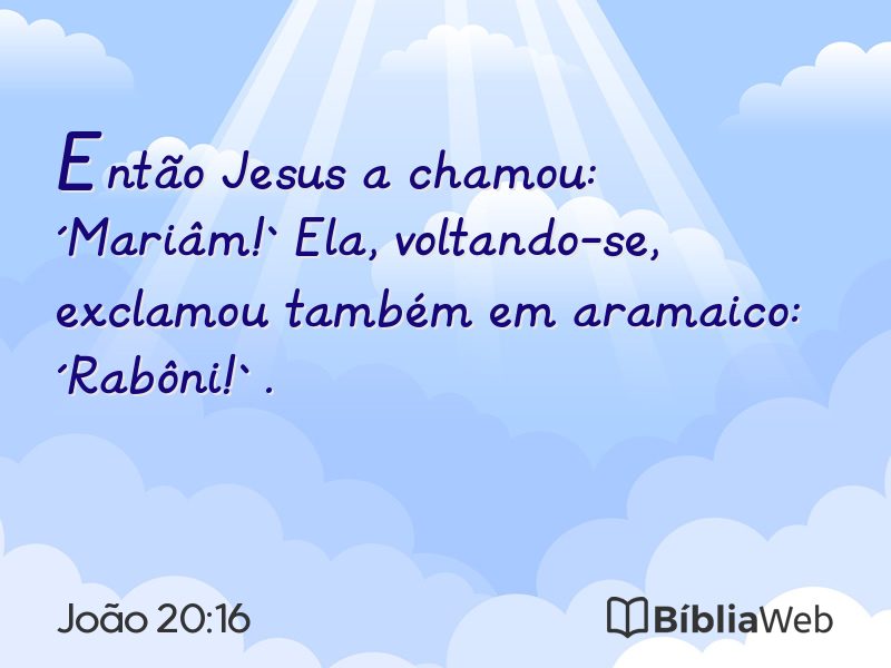 João 20:16 em imagem para compartilhar