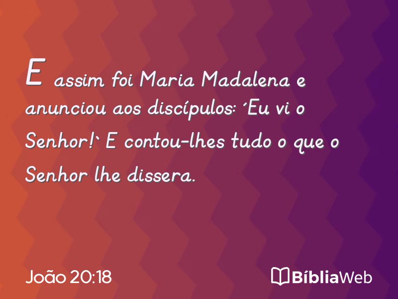 João 20:18 em imagem para compartilhar
