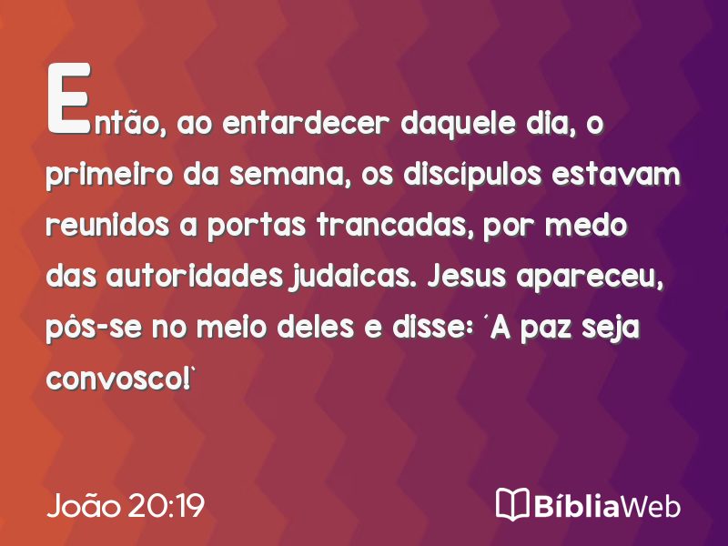 João 20:19 em imagem para compartilhar