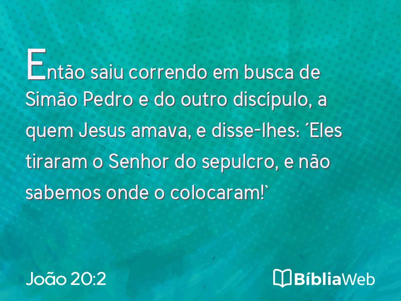 João 20:2 em imagem para compartilhar