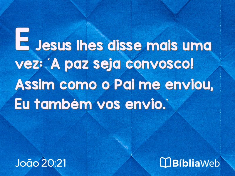 João 20:21 em imagem para compartilhar