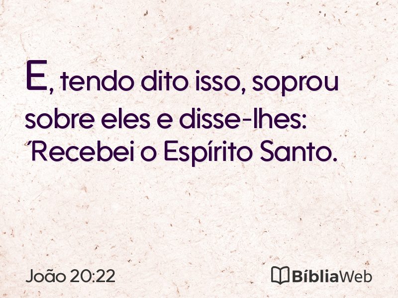 João 20:22 em imagem para compartilhar