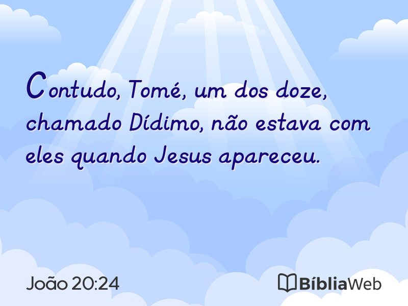 João 20:24 em imagem para compartilhar