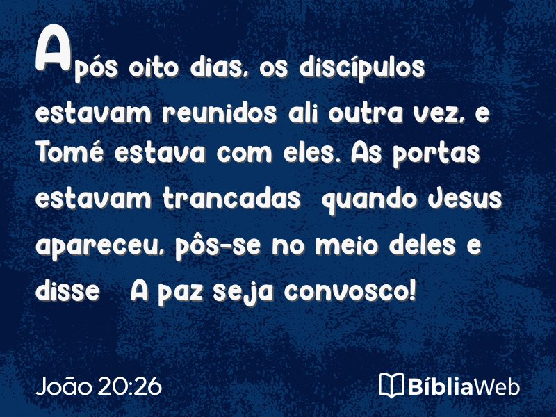João 20:26 em imagem para compartilhar