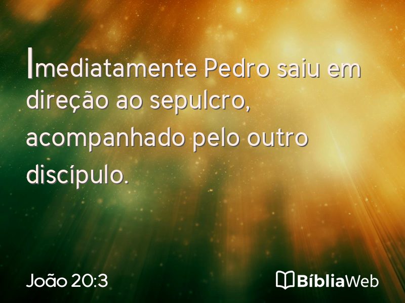João 20:3 em imagem para compartilhar