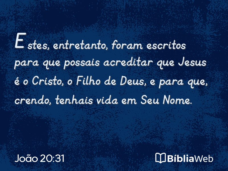 João 20:31 em imagem para compartilhar