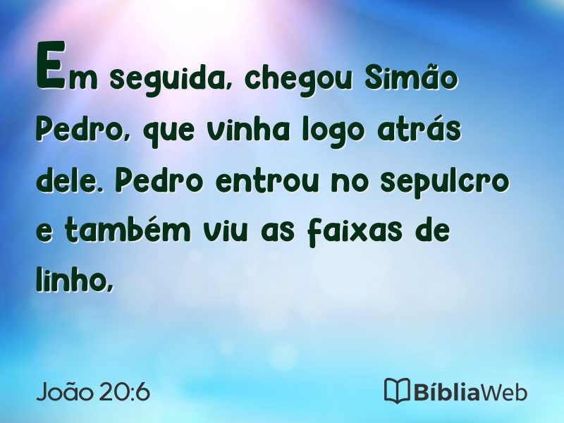 João 20:6 em imagem para compartilhar