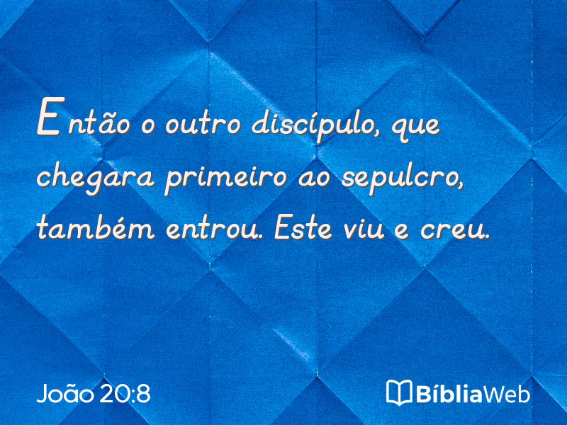 João 20:8 em imagem para compartilhar