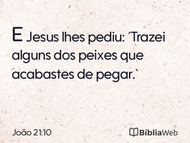 João 21:10 em imagem para compartilhar