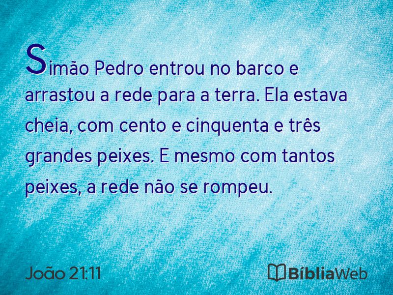 João 21:11 em imagem para compartilhar
