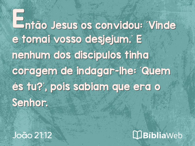 João 21:12 em imagem para compartilhar