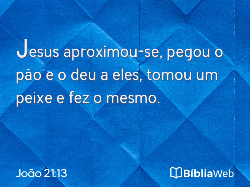 João 21:13 em imagem para compartilhar