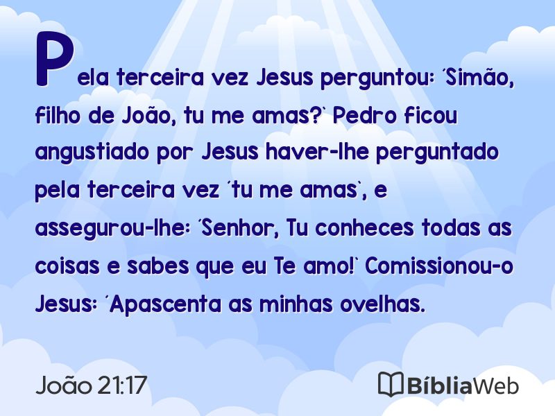 João 21:17 em imagem para compartilhar