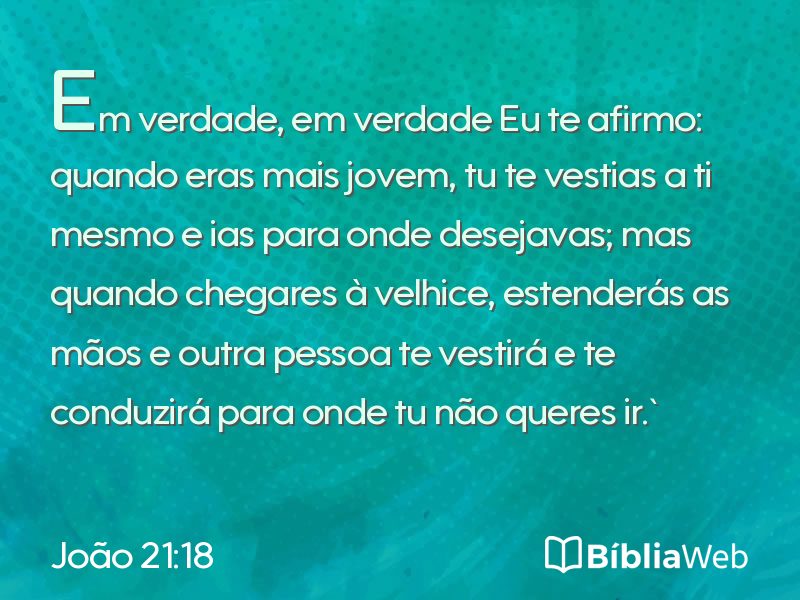 João 21:18 em imagem para compartilhar