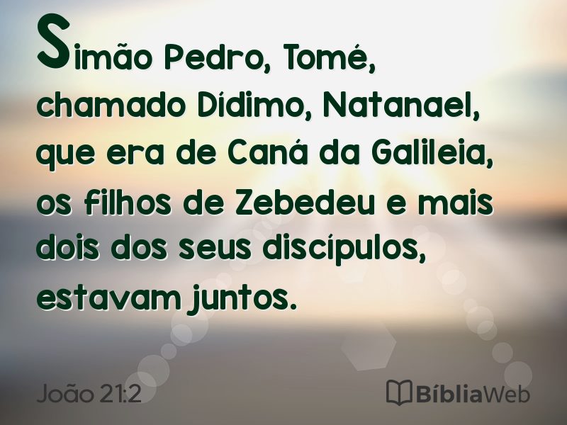 João 21:2 em imagem para compartilhar