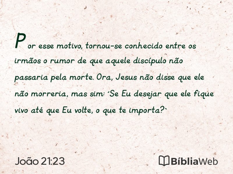 João 21:23 em imagem para compartilhar