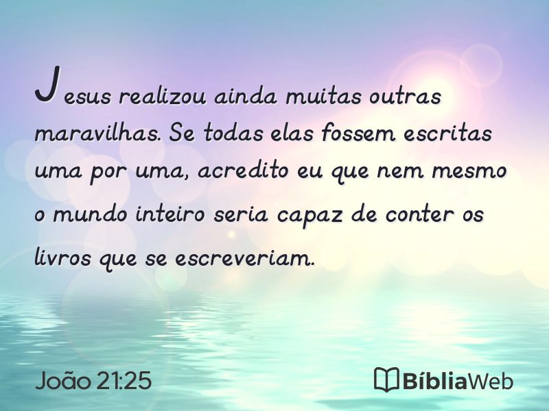 João 21:25 em imagem para compartilhar