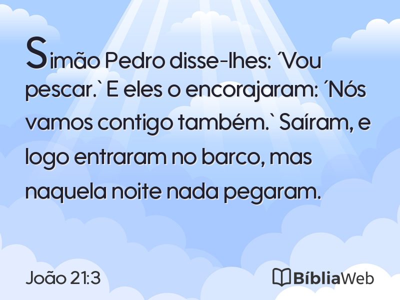 João 21:3 em imagem para compartilhar
