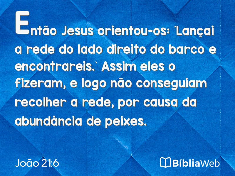 João 21:6 em imagem para compartilhar