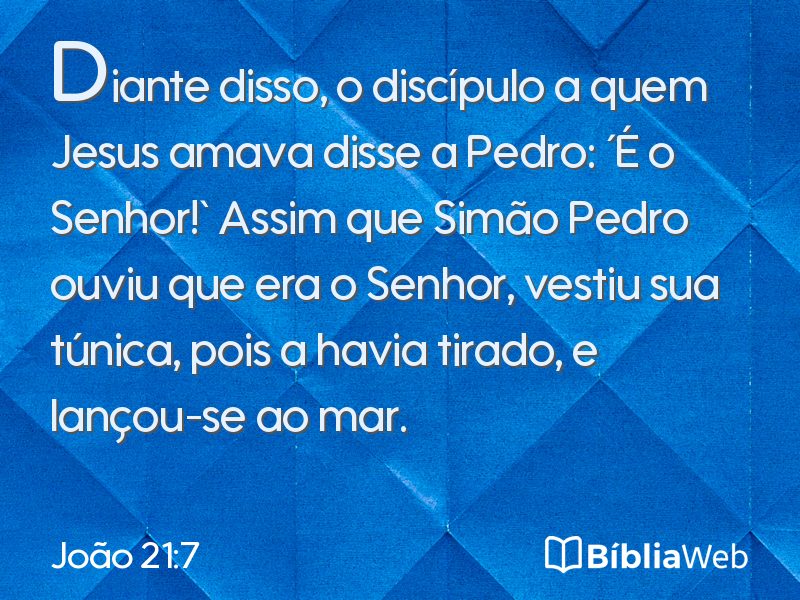 João 21:7 em imagem para compartilhar