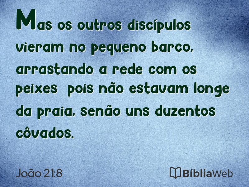 João 21:8 em imagem para compartilhar