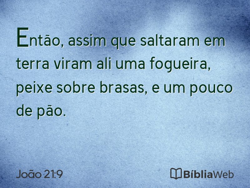 João 21:9 em imagem para compartilhar