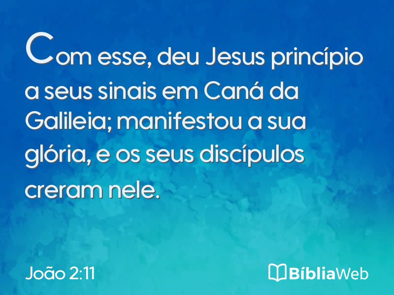 João 2:11 em imagem para compartilhar