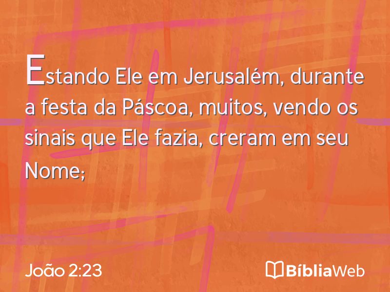João 2:23 em imagem para compartilhar