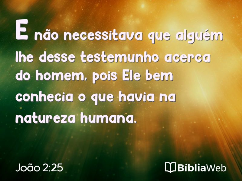 João 2:25 em imagem para compartilhar