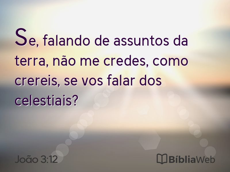 João 3:12 em imagem para compartilhar