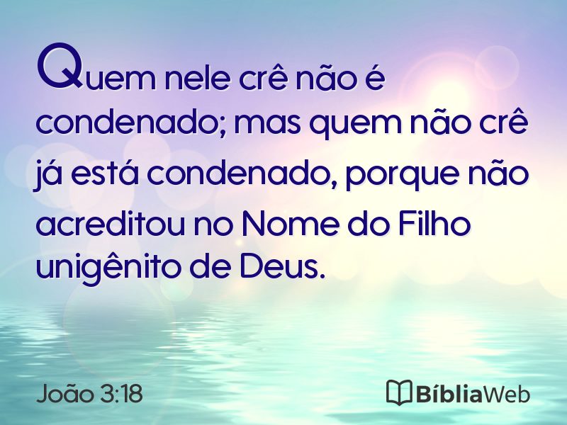 João 3:18 em imagem para compartilhar