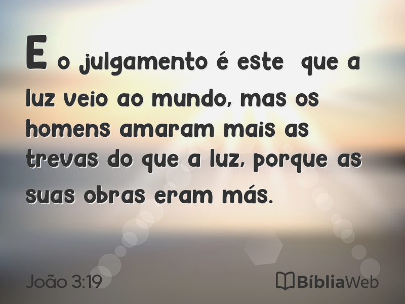 João 3:19 em imagem para compartilhar