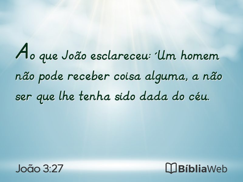 João 3:27 em imagem para compartilhar