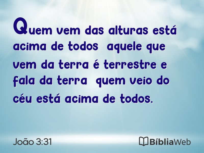 João 3:31 em imagem para compartilhar