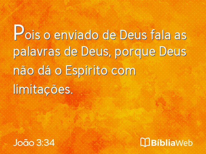 João 3:34 em imagem para compartilhar