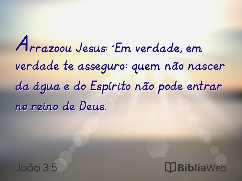 João 3:5 em imagem para compartilhar