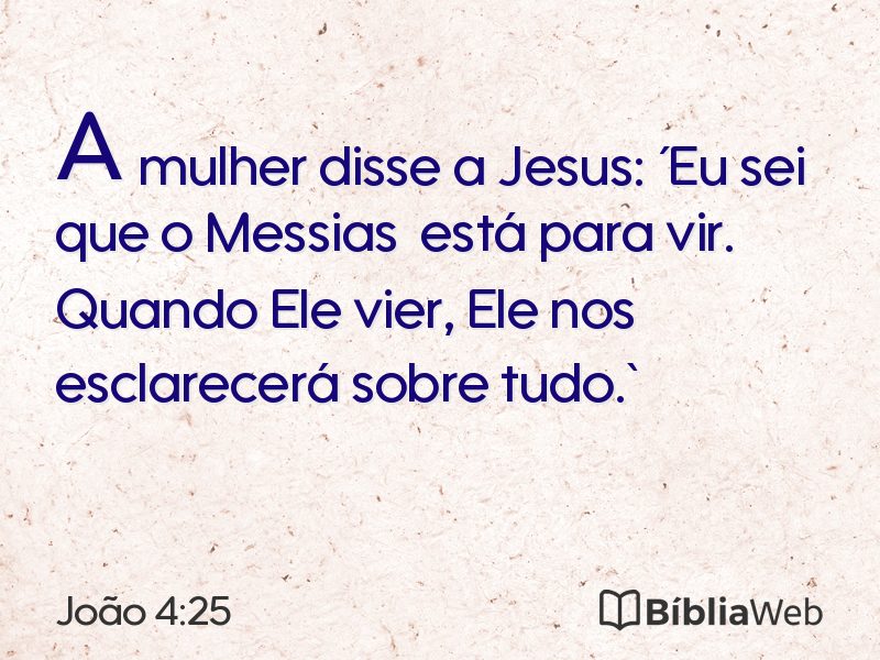 João 4:25 em imagem para compartilhar