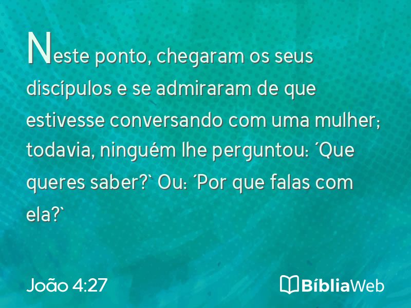 João 4:27 em imagem para compartilhar