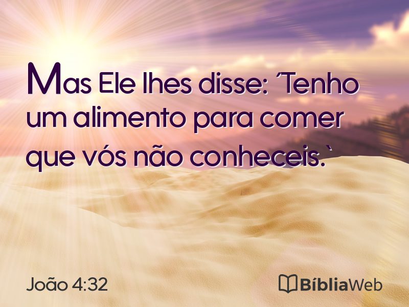João 4:32 em imagem para compartilhar