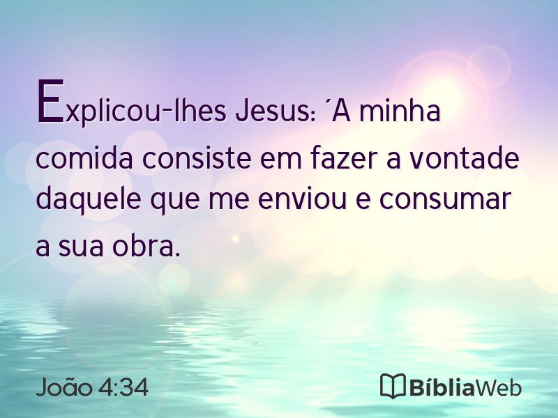 João 4:34 em imagem para compartilhar