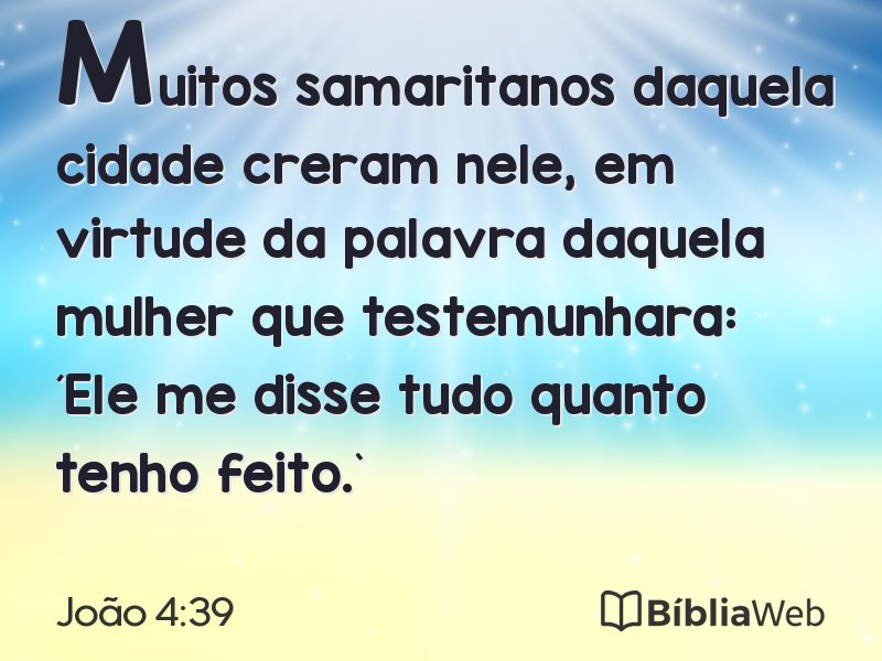 João 4:39 em imagem para compartilhar