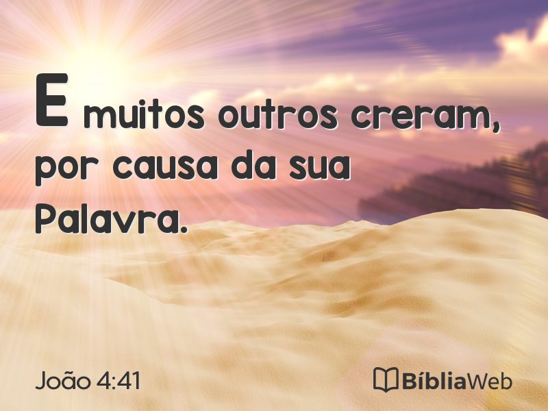 João 4:41 em imagem para compartilhar